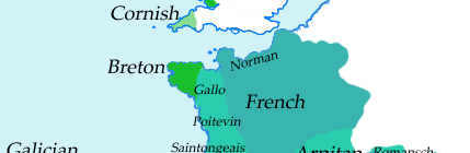 Western Europe: Celtic languages, Celtic-influenced Romance languages (1500-2000 AD)