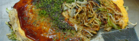 Okonomiyaki in Okonomimura (Hiroshima)
